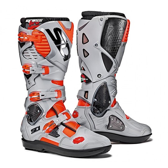 Cross Enduro Motorcycle Boots Sidi Crossfire SRS 3 Fluo Red Ash