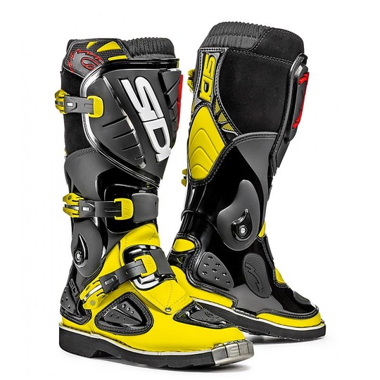 Cross Enduro Motorcycle Boots Sidi Stinger Black Fluorescent Yellow