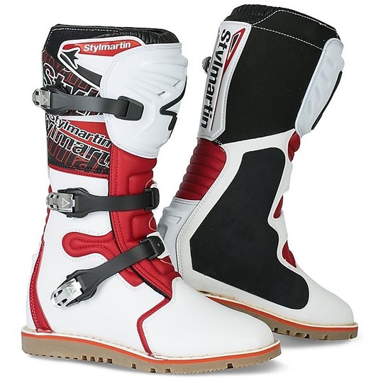 Cross Enduro Motorcycle Boots Stylmartin IMPACT PRO White Red