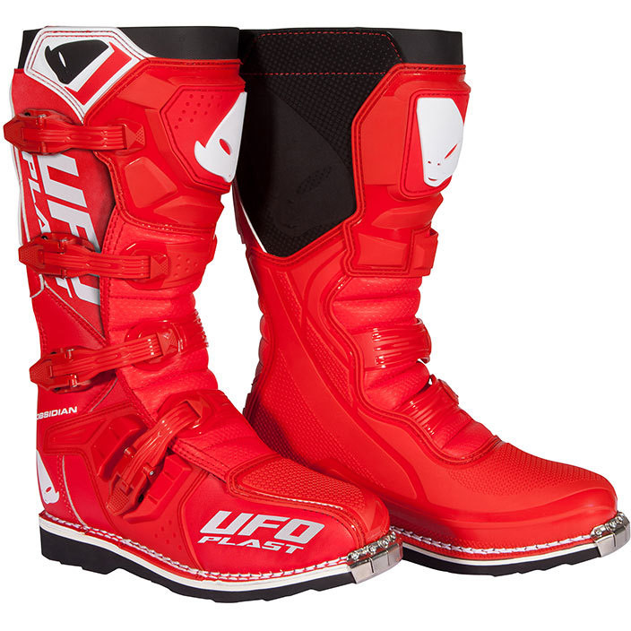 Cross Enduro Motorcycle Boots Ufo OBSIDIAN Red
