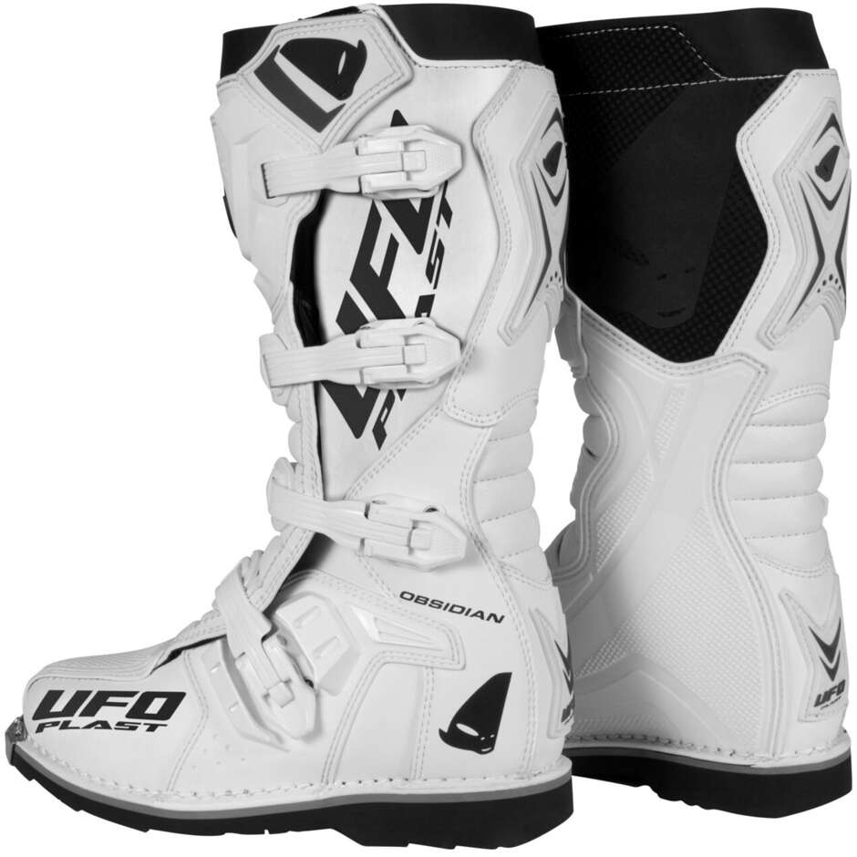 Cross Enduro Motorcycle Boots Ufo OBSIDIAN White