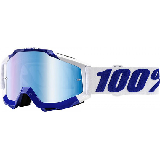 Cross Enduro Motorcycle Glasses 100% ACCURI Calgary Blue Mirror Lens