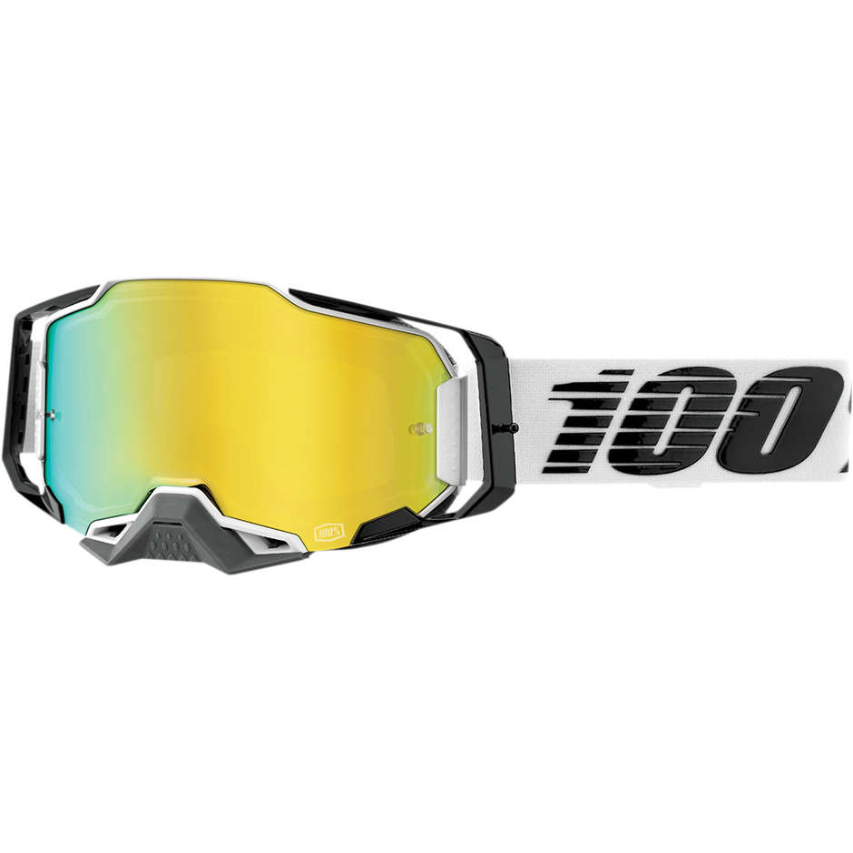 Cross Enduro Motorcycle Glasses 100% ARMEGA Atmos Gold Mirror Lens