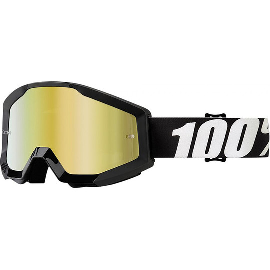 Cross Enduro Motorcycle Glasses 100% Layered Outlaw Mirror Gold Lens