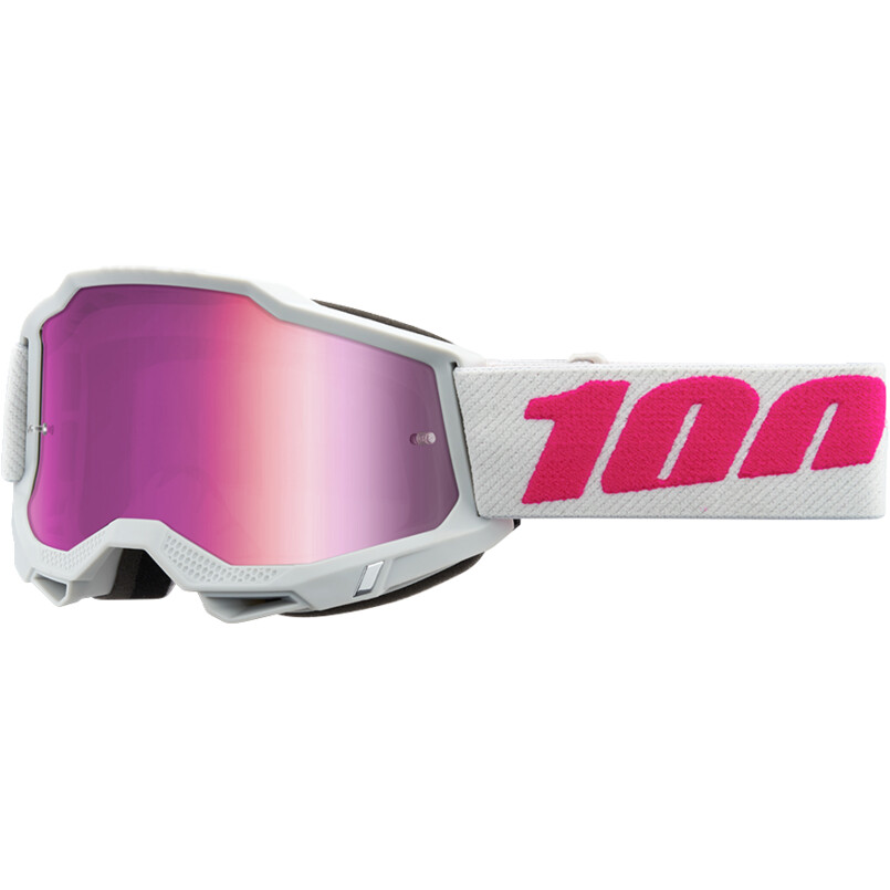 Cross Enduro Motorcycle Glasses for Children 100% ACCURI 2 Jr KEETZ Pink Mirror Lens