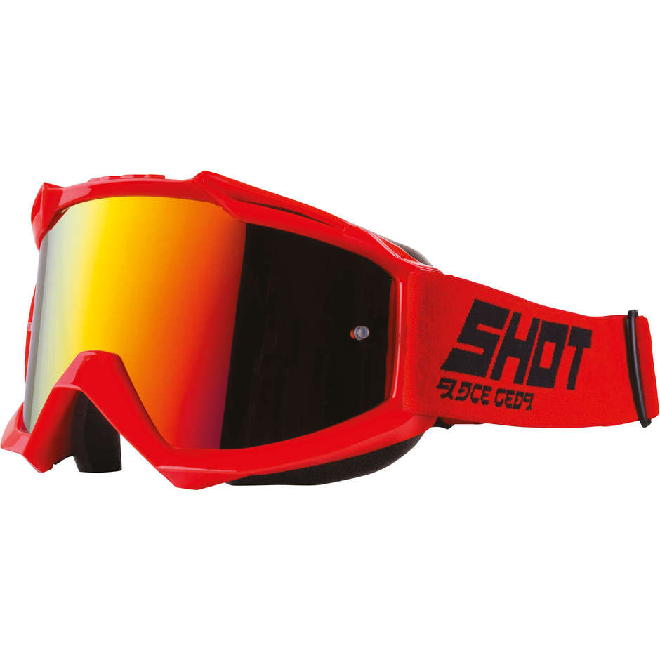 Cross Enduro Motorcycle Glasses Mask Shot IRIS Red Glossy Red Lens