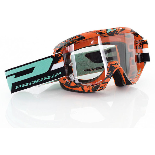 Cross Enduro Motorcycle Glasses Progrip 3450 MX Orange / Black Photochromic Lens