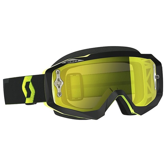 Cross Enduro Motorcycle Glasses Scott Hustle Mx Black Fluo Yellow Yellow + Clear Lens