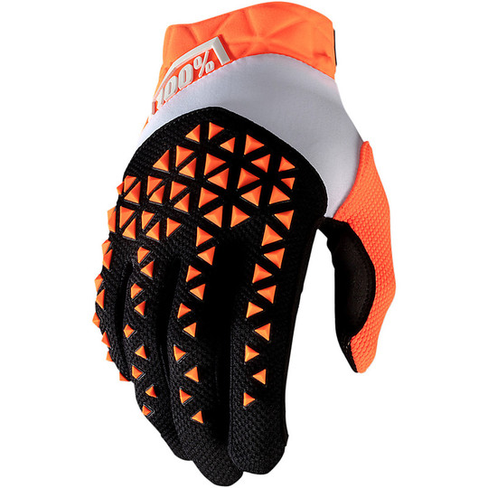 Cross Enduro Motorcycle Gloves 100% AIRMATIC Orange Black