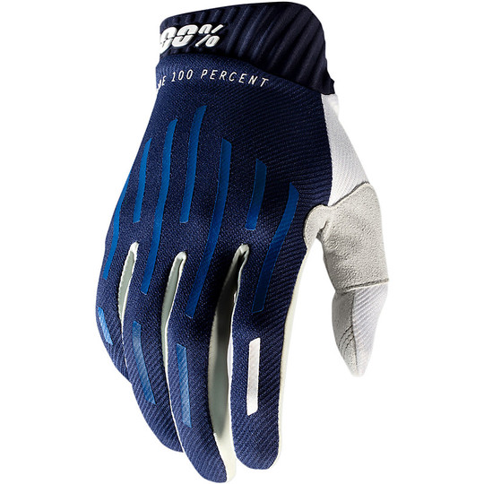 Cross Enduro Motorcycle Gloves 100% RIDEFIT Navy Blue