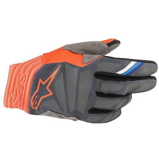 Cross Enduro Motorcycle Gloves Alpinestars AVIATOR Anthracite Orange Fluo