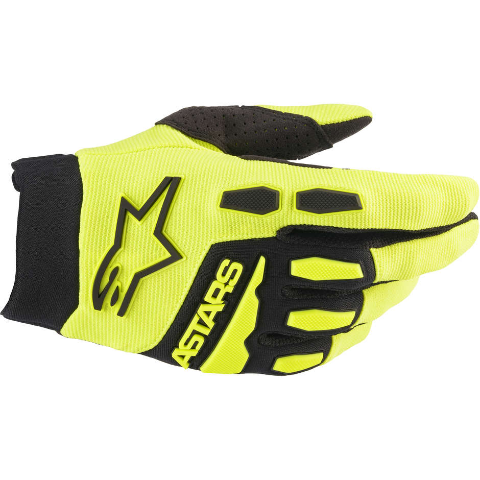 Cross Enduro Motorcycle Gloves Alpinestars FULL BORE Yellow Fluo Black