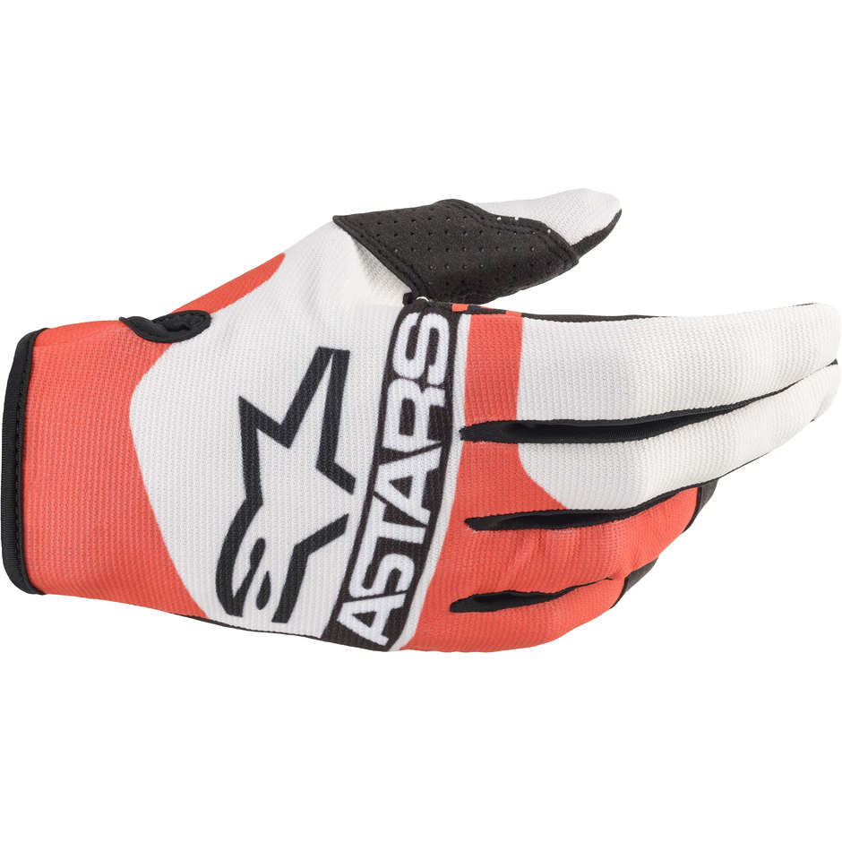 Cross Enduro Motorcycle Gloves Alpinestars RADAR White Red Fluo Blue