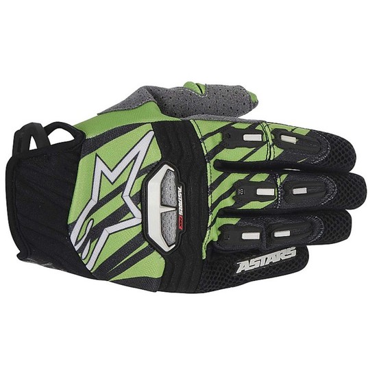 Cross Enduro Motorcycle Gloves Alpinestars Techstar 16 Black Green