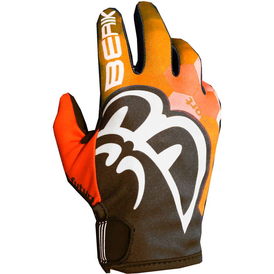Cross Enduro motorcycle gloves Berik MX Exagon Black Orange Blue