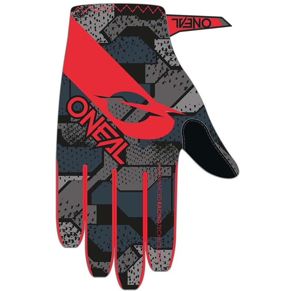 Cross Enduro Motorcycle Gloves Child Oneal Matrix V.22 Camo Black Red