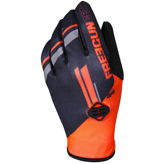 Cross Enduro Motorcycle Gloves Freegun DEVO COLLEGE Orange Fluo