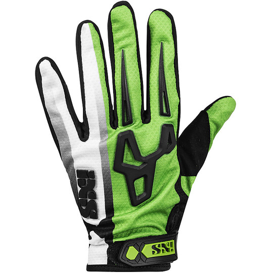 Cross Enduro Motorcycle Gloves Ixs CROSS LITE AIR 2.0 Green White Black