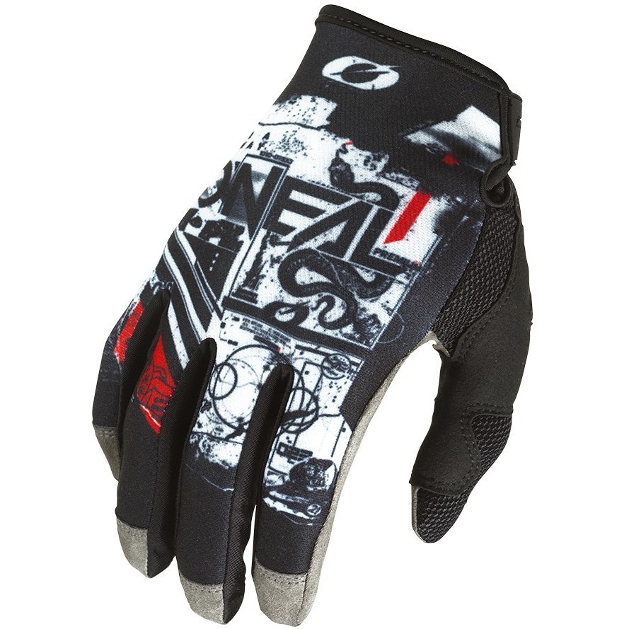 Cross Enduro Motorcycle Gloves Oneal Mayhem V.22 Scarz Black White Red