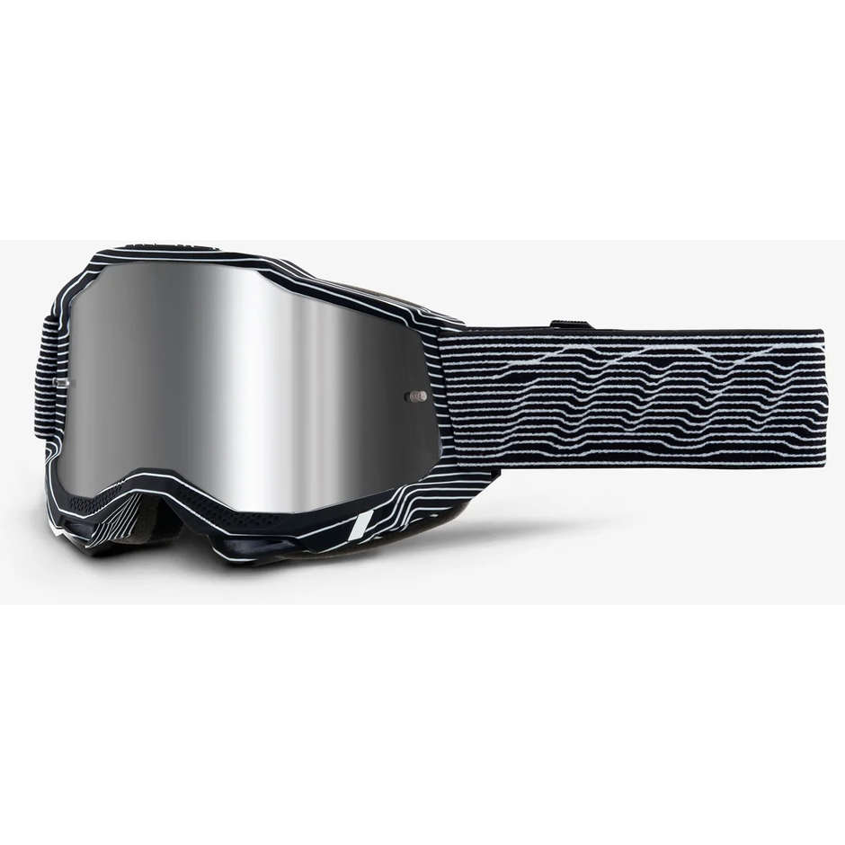 Cross Enduro Motorcycle Goggles 100% ACCURI 2 Silo Silver Mirror Lens