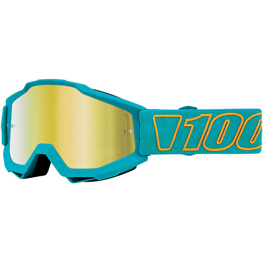Cross Enduro Motorcycle Goggles 100% ACCURI Galak Gold Mirror Lens