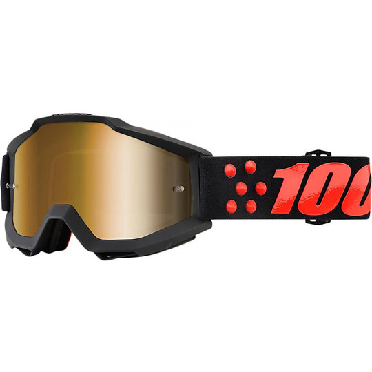 Cross Enduro Motorcycle Goggles 100% ACCURI Gemstone True Gold Lens