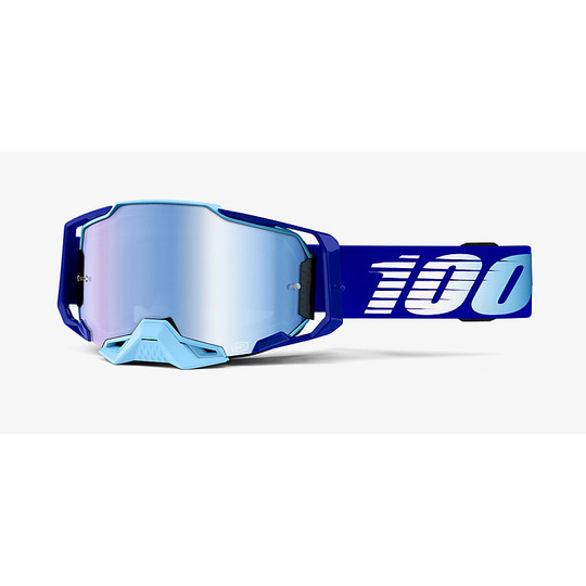 Cross Enduro Motorcycle Goggles 100% ARMEGA Royal Blue Mirror Lens