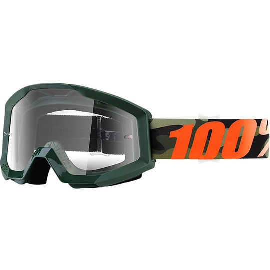 Cross Enduro Motorcycle Goggles 100% Stranded Huntitistan Clear Lens