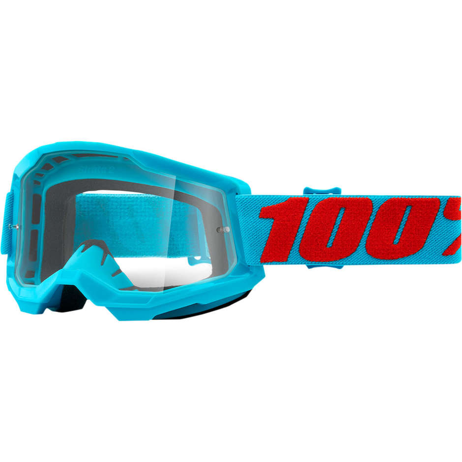 Cross Enduro Motorcycle Goggles 100% STRATA 2 Summit Transparent Lens