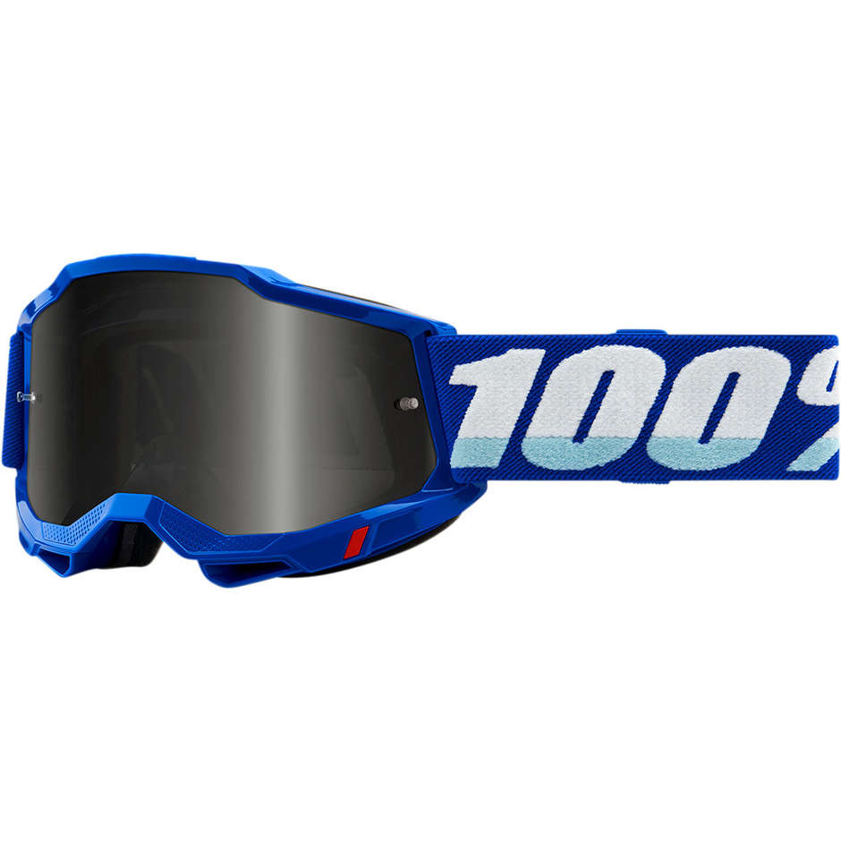 Cross Enduro Motorcycle Goggles 100% STRATA SAND 2 Blue Smoke Lens