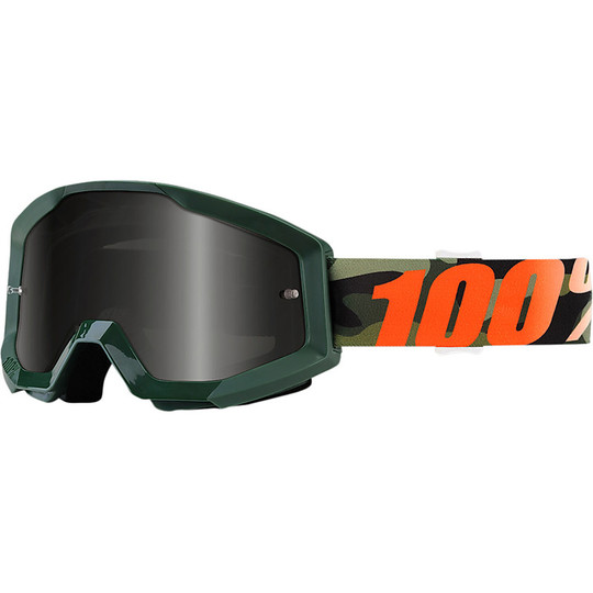 Cross Enduro Motorcycle Goggles 100% Strata Sand Huntsitan Smoked Lens