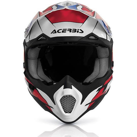 Cross Enduro motorcycle helmet Acerbis Impact 2016 Red White Blue