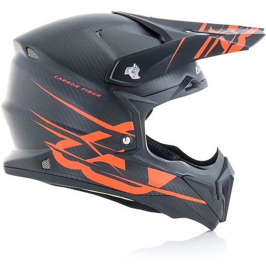 Cross Enduro Motorcycle Helmet Acerbis Impact 3.0 Carbon Black / Orange Fluo