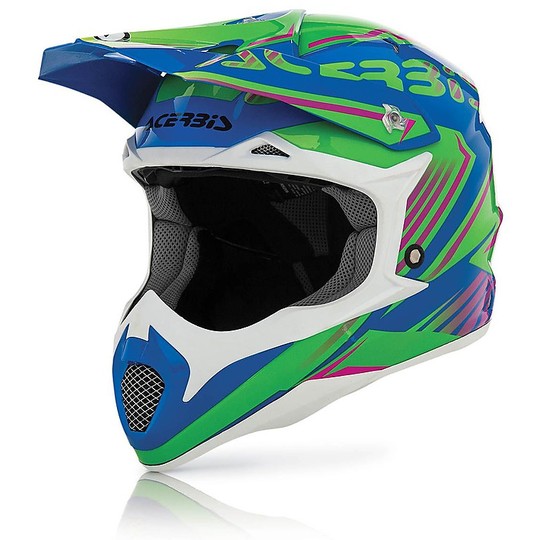 Cross Enduro motorcycle helmet Acerbis Impact Leviathan Blue green