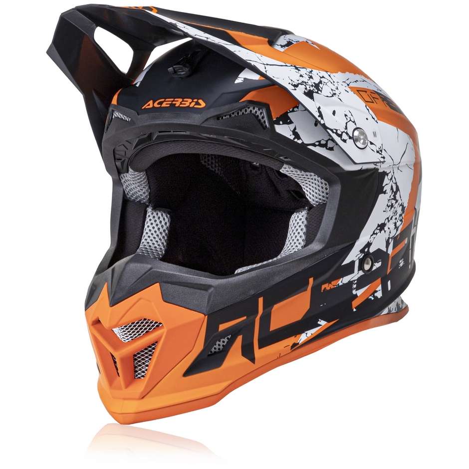 Cross Enduro Motorcycle Helmet Acerbis PROFILE 4 Matt White Orange