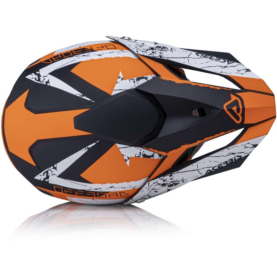 Cross Enduro Motorcycle Helmet Acerbis PROFILE 4 Matt White Orange