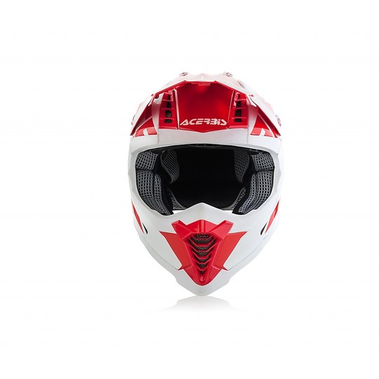 Cross Enduro Motorcycle Helmet Acerbis X-RACER Fiber VTR Red White
