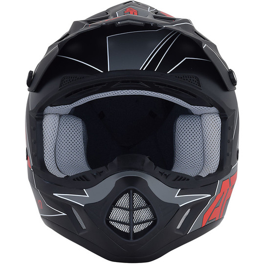Cross Enduro Motorcycle Helmet AFX FX-17 Aced Matt Black Red