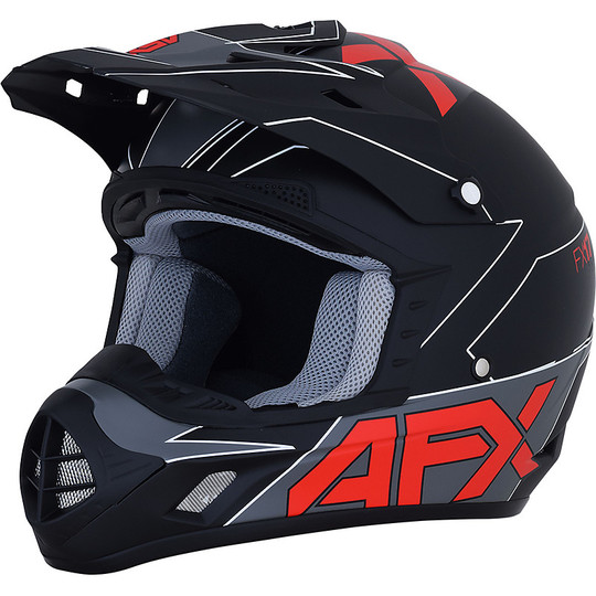 Cross Enduro Motorcycle Helmet AFX FX-17 Aced Matt Black Red