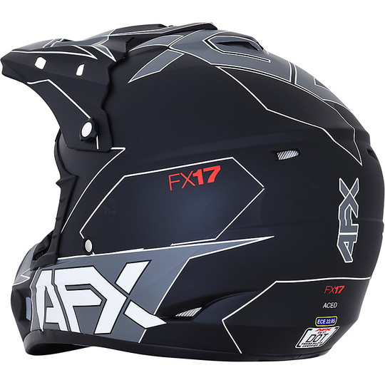 Cross Enduro Motorcycle Helmet AFX FX-17 Aced Matt Black White