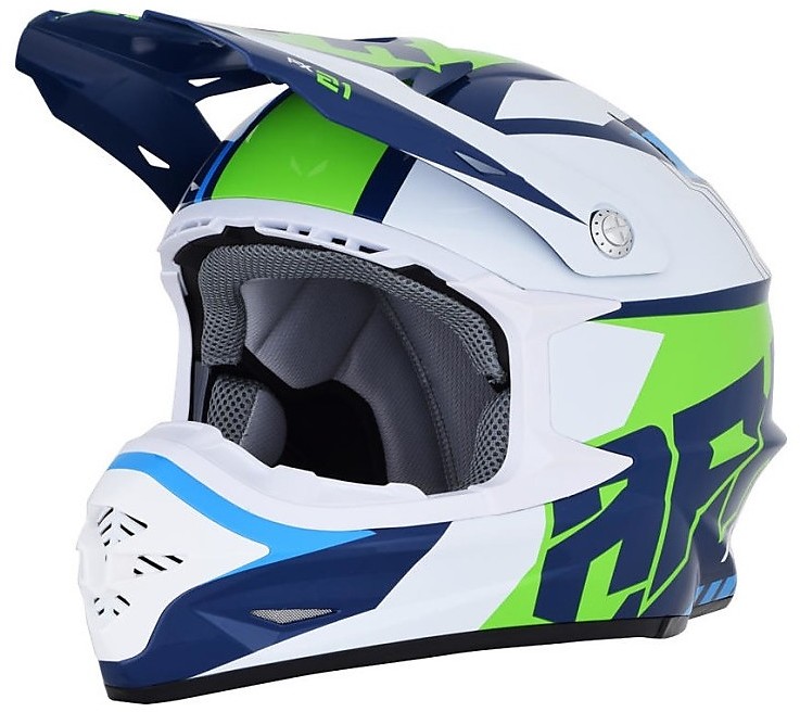 afx motorcycle helmet blue FX-17 Flag Shield can be removed to allow open face riding or for use with most goggles Visor AFX FX-17 Motorcycle Helmet -