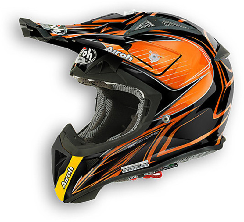 Cross Enduro Motorcycle Helmet Airoh Aviator 2.1 Linear Bicolor Orange