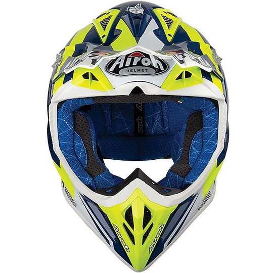 Cross Enduro Motorcycle Helmet Airoh AVIATOR 2.3 AMS BIGGER Glossy Blue