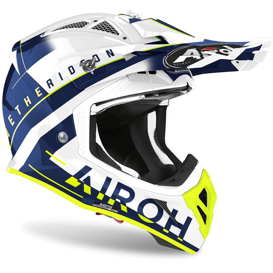 Cross Enduro Motorcycle Helmet Airoh AVIATOR ACE AMAZE Glossy Blue