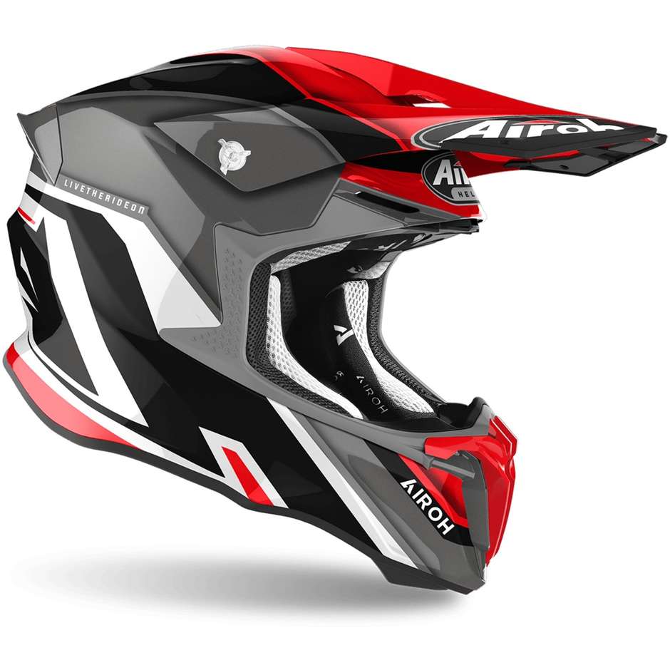 Cross Enduro Motorcycle Helmet Airoh TWIST 2.0 SHAKEN Glossy Red