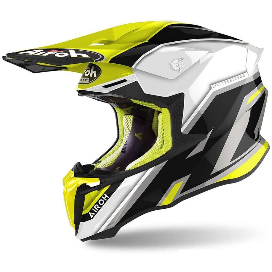 Cross Enduro Motorcycle Helmet Airoh TWIST 2.0 SHAKEN Glossy Yellow