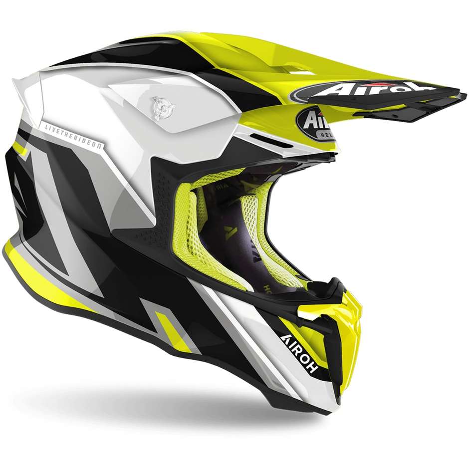 Cross Enduro Motorcycle Helmet Airoh TWIST 2.0 SHAKEN Glossy Yellow