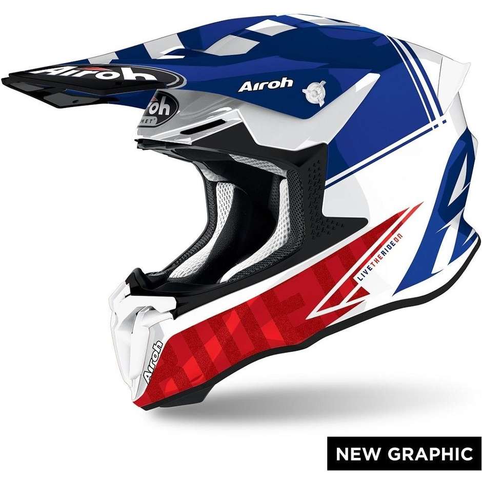 Cross Enduro Motorcycle Helmet Airoh TWIST 2.0 TECH Glossy Blue