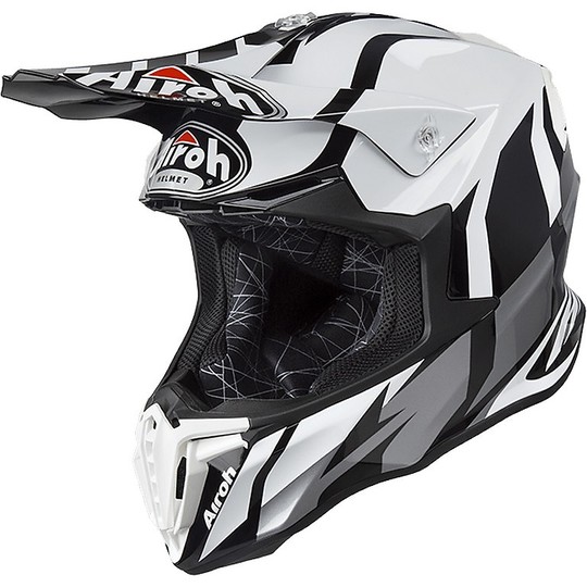 Cross Enduro Motorcycle Helmet Airoh Twist GREAT Polished Gray