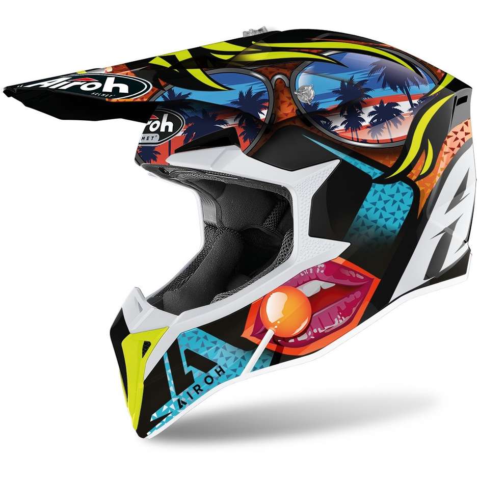Cross Enduro Motorcycle Helmet Airoh WRAAP Lollipop Glossy